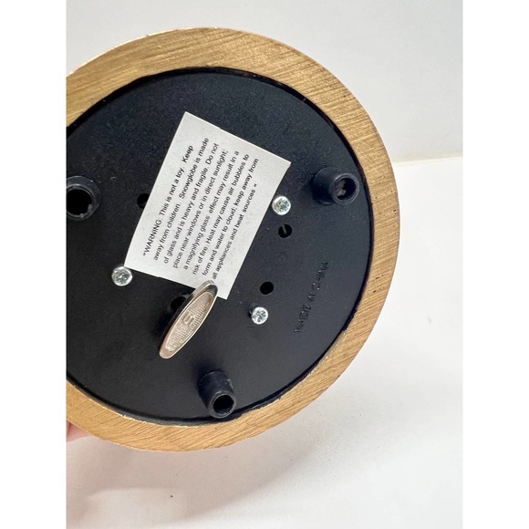 Glass Musical Snow Globe Christmas Glittery Nativity Scene Gold and White - Picture 4 of 4